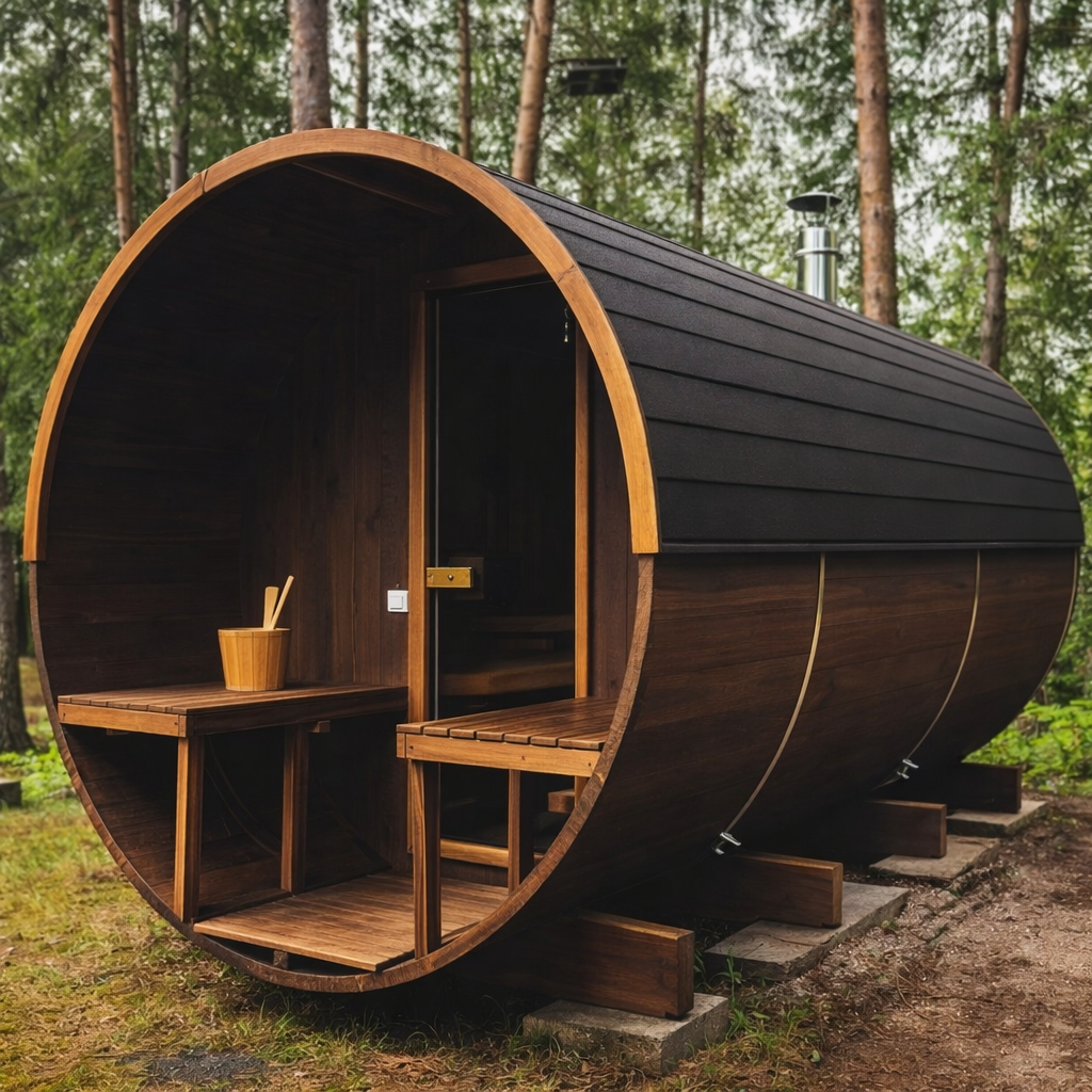 HavenHoop Rustic Barrel Sauna