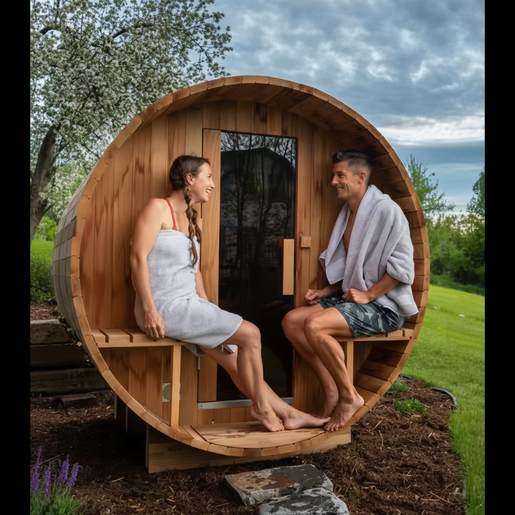 ArcTherm ShingleWrap Barrel Sauna