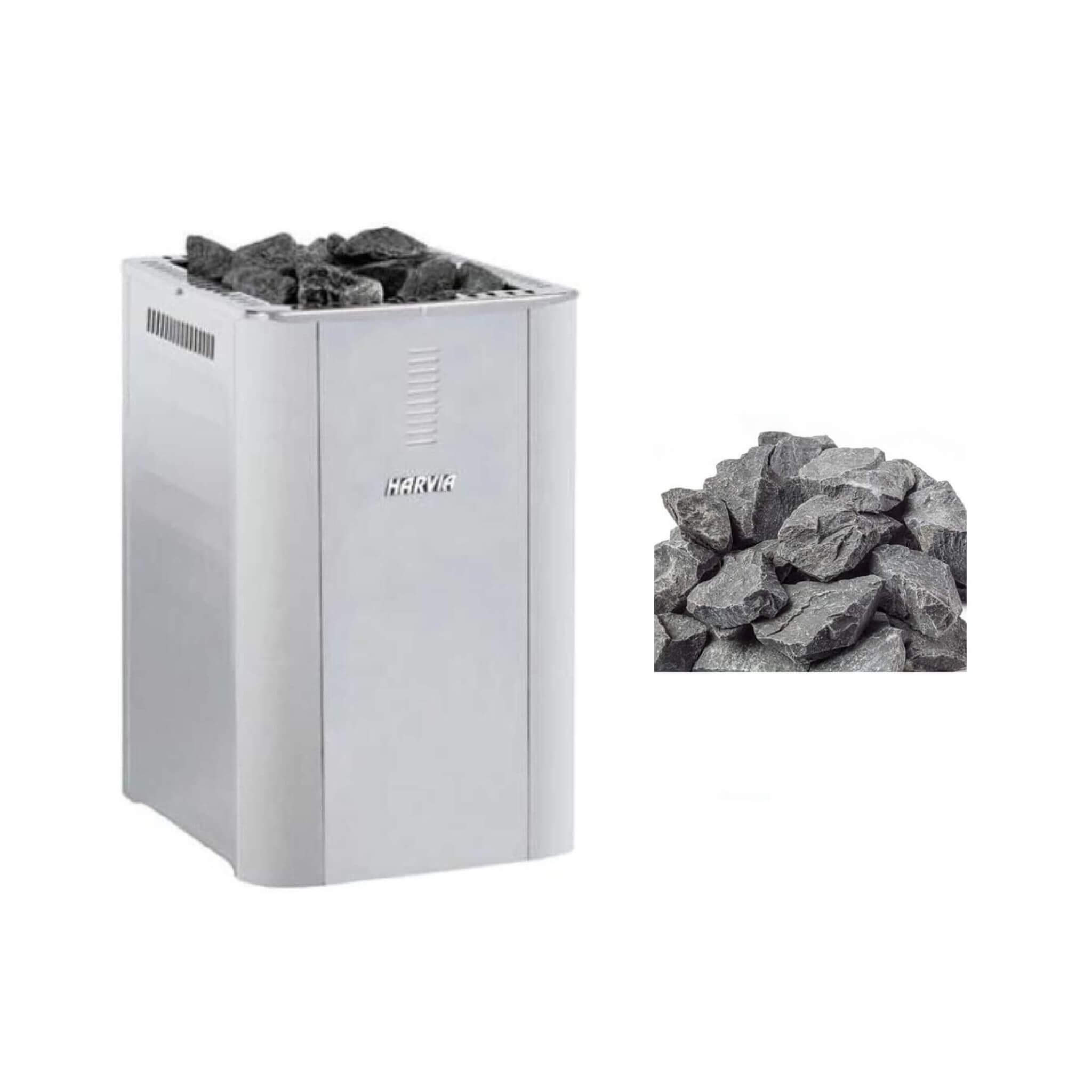 Harvia Duo Series Stainless Steel Wood Sauna Stove With Sauna Stones [WK200SLUX/WK360SLUX] (SAK68420)
