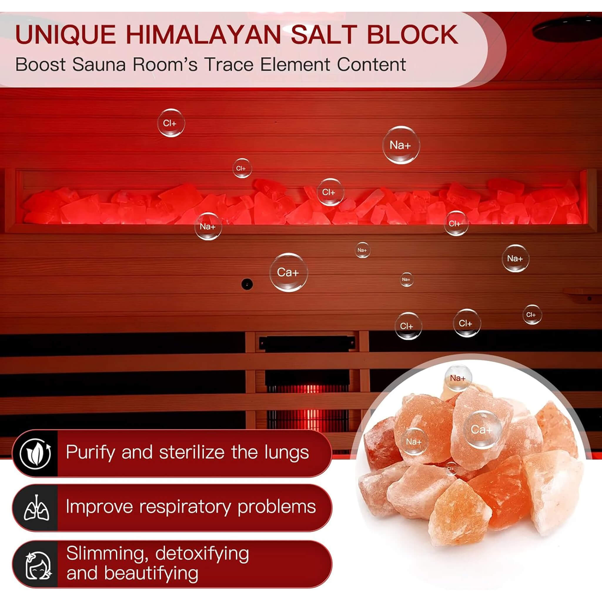 Rövia Ember 4-Person Full-Spectrum Infrared Sauna With Himalayan Salt Panels (SAK80537)