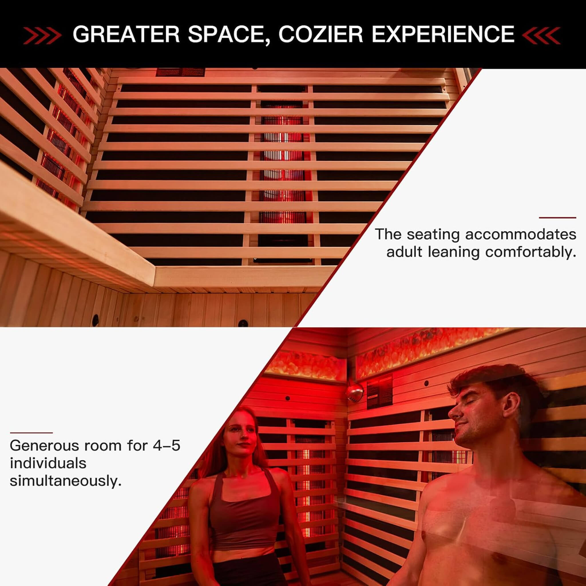 Rövia Ember 4-Person Full-Spectrum Infrared Sauna With Himalayan Salt Panels (SAK80537)